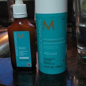 Moroccan oil thickening lotion and oily scalp treatment